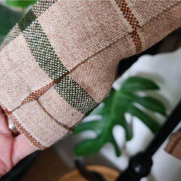 Vintage Virgin Wool 60s 70s Plaid Ladies Blazer Jacket Elbow Patches Designer Eq - Picture 10 of 14